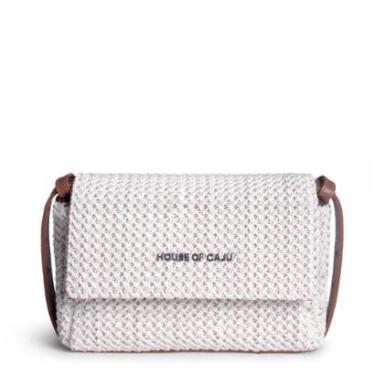 Imagem de BOLSA FEMININA EM COURO TIRACOLO BRANCA COM CARAMELO "ANA BEATRIZ SARDELLA"-Feminino