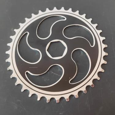 Imagem de CDHPOWER Kit de manivela de pedal de 5 cm de largura, peça 36T/40T/44T apenas roda dentada - roda dentada de manivela larga para bicicleta (preto, 36T)