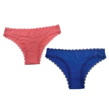 Imagem de KIT 2 CALCINHAS BASIC+ LINGERIE AZUL/CORAL P