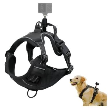 Imagem de Peitoral para cães GoPro ajustável, suporte para GoPro 13, 12, 11, 10, 9, 8, 7, Insta360, X5, X4, X3, Go3s, DJI Osmo Action 5pro 4, 3, 2 1, com adaptador (extra grande, para câmera na parte de trás)