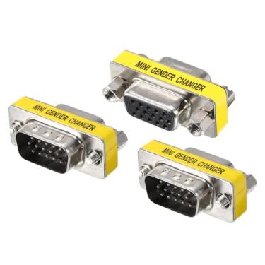 Imagem de Generic Conector VGA acoplador VGA de 15 pinos macho para macho/macho para fêmea/fêmea para fêmea conversor de adaptador VGA para extensor de cabo, pacote com 3