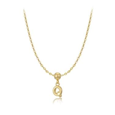 Imagem de 1 colar de letra A-Z banhado a prata para mulheres, joia fina, presente para mamãe, 46cm, Cobre, Sem Pedra Preciosa