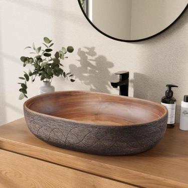 Imagem de Pia de banheiro Homary Retro Ceramic Oval de 23 polegadas