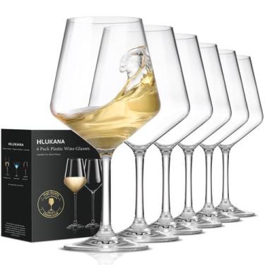 Imagem de Copos de vinho Hlukana, conjunto de 6 copos de plástico inquebrável de