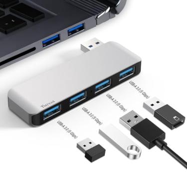 Imagem de Hub USB 3.0, divisor USB A de 4 portas, expansor USB ultrafino para mouse, teclado, pen drive, disco U, impressora compatível com laptop, PC desktop (R)