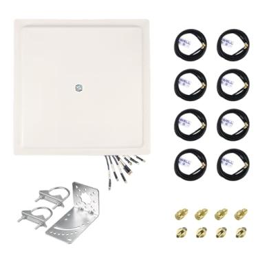 Imagem de Maswell 8MIMO_Ultra: Antena de painel 4G LTE 5G, antena externa MIMO de alto ganho 10dBi, 600-8000MHz para roteadores T-Mobile, Verizon, AT&T, WiFi 7 Ready (kit completo)