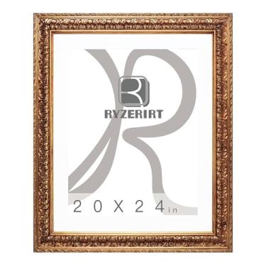 Imagem de RYZERIRT Moldura de madeira de 50,8 x 61 cm, exiba imagens de 40,6 x 50,8 cm com tapete ou 50,8 cm x 61 cm sem tapete, molduras de pôster marrom, moldura para pendurar na parede 03