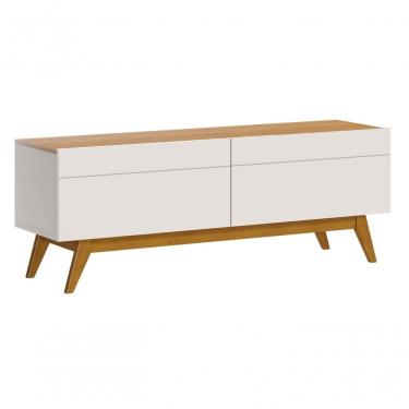 Imagem de Rack Classic 2g 1.4 Off White Com Nature - Imcal Móveis