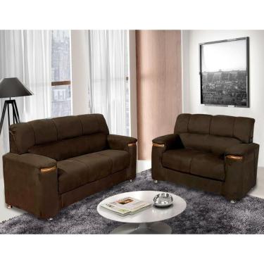 Imagem de Conjunto De Sofá 3x2 Lugares Styllus Café Bello Estofados Inca Marrom
