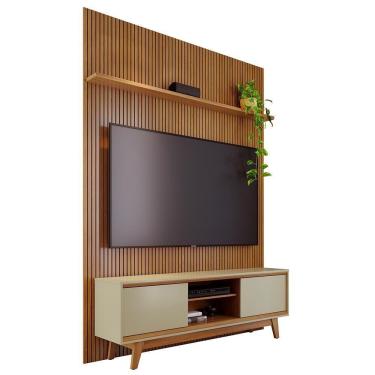 Imagem de Rack Bancada Com Painel Milo Cumaru/opala Para Tv Até 75” - Madetec