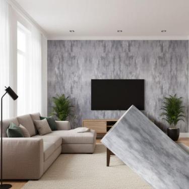 Imagem de Papel de Parede Cimento Queimado PREMIUM 10m Autoadesivo Sala, Quarto 