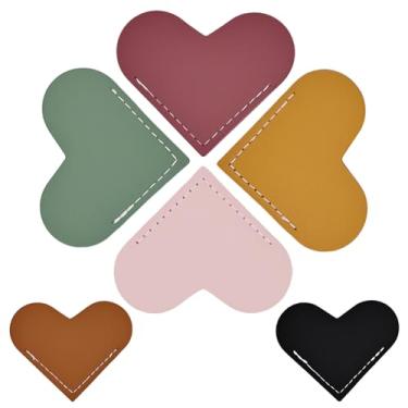 Imagem de Presentes de aniversário para estudantes, mulheres e leitores - conjunto de 6 peças de marcadores de coração de couro, lindos marcadores de canto para professores, amantes de livros, material escolar