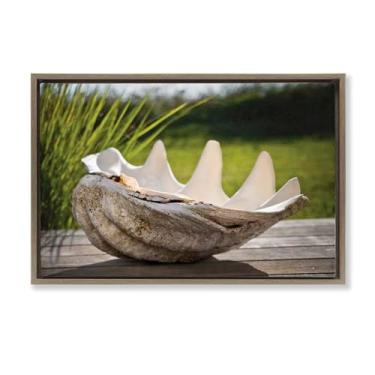 Imagem de Stupell Industries Arte de parede em tela flutuante com moldura dourada Sea Treasure, design da Seven Trees Design, 53 x 78 cm