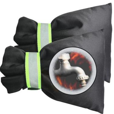 Imagem de Coberturas de torneira ao ar livre para proteção contra congelamento de inverno, atualizado engrossar 21 cm A x 17 cm L meias de torneira de jardim externas para inverno impermeável reutilizável