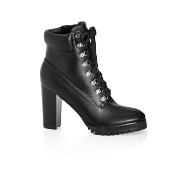 Imagem de City Chic Botas femininas de cano curto - Haven, Preto, 10 Wide