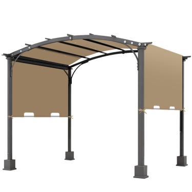 Imagem de Capa de substituição universal para pérgola Doubleton Steel L-PG080PST, à prova d'água, cobertura de para-sol para terraço, deck, varanda, quintal, cobertura externa (cáqui)