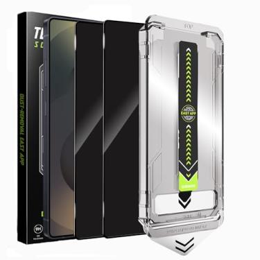 Imagem de SVMONGWA Pacote com 2 protetores de tela para Samsung Galaxy S25 Ultra Privacidade, alinhamento automático, anti-espião, instalação automática de eliminação de poeira, anti-impressão digital, suporte