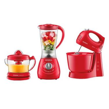 Imagem de Kit Especial Mondial Batedeira + Extrator + Liquidificador KT-201-R - 