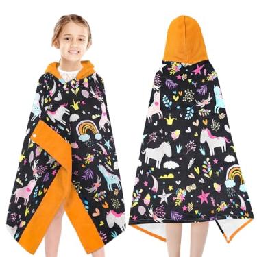 Imagem de Yzqcckss Toalhas com capuz para crianças - Toalhas de banho ultra macias 100% algodão infantil com capuz / toalha felpuda para piscina, poncho de praia, envoltório absorvente fofo para banho e natação