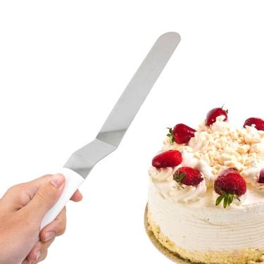 Imagem de Espatula De Confeiteiro Bolos Decoração Confeitaria Inox Cabo 38cm Curvo