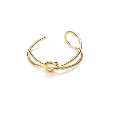 Imagem de Naturepernulo Pulseira feminina banhada a ouro 14 k com nó aberto e vazada, Moderate type, Liga metálica, Sem Pedra Preciosa