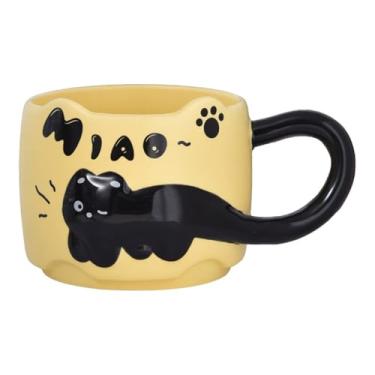 Imagem de Conjunto de Canecas Gato com Empilhamento Criativo e Alça - Café Cerâmica para Beber Receber Convidados Uso Doméstico da Manhã Leite
