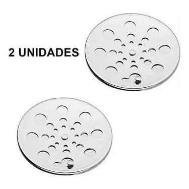 Imagem de Kit 02 Ralos Tampa Grelha Inox Redonda 10 Cm Fecho Rotativo
