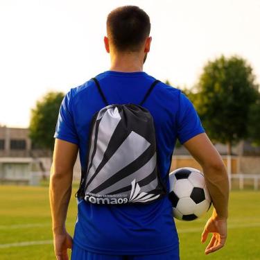 Imagem de Mochila-bolsa natação-praia-academia multiuso striped cor:preta - AURO