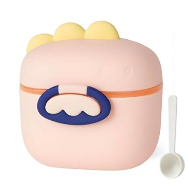 Imagem de Porta Leite em Pó para Bebê – Com Dosador e Nivelador, Livre de BPA, Cor Rosa – Pote para Passeio e Viagem, Armazenar Fórmula para Mamadeira, Tampa Segura, Fácil de Limpar