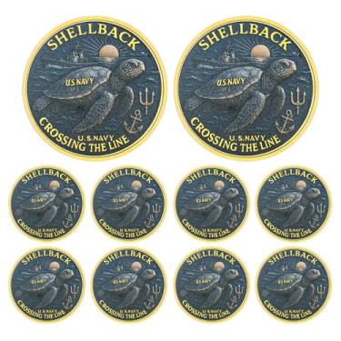 Imagem de U.S. Navy Shellback Crossing The Line Challenge Coin Military Veteran Gift (10 PCS)