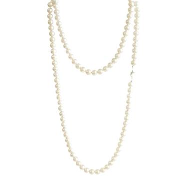 Imagem de Colar de pérolas multicamadas para mulheres, colar de pérolas falsas brancas em camadas, bijuteria, casamento, noiva, década de 1920, middle, imitação de pérola, Sem Pedra Preciosa