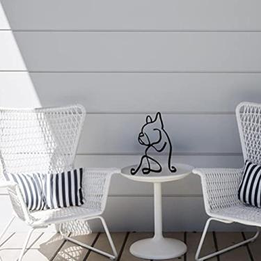 Imagem de TOPINCN Escultura de Arte Minimalista para Cachorro, Peça Decorativa de Ferro, Estatueta Abstrata de Cachorro para Decoração de Casa e Espaços de Vida Modernos (#2)