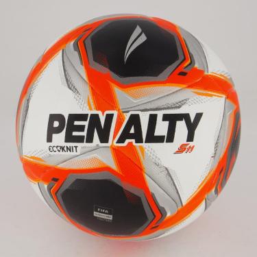 Imagem de Bola Penalty S11 Ecoknit XXV Pro Campo Branca Preta e Laranja-Unissex