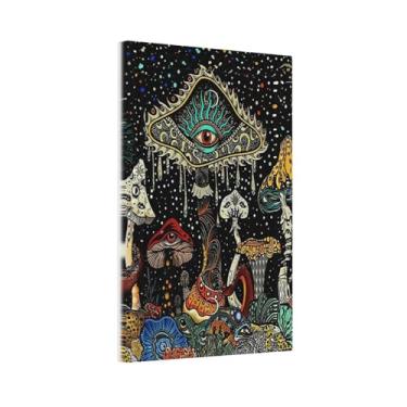 Imagem de Fantasia mágica floral planta cogumelo verde hippie olhos caprichosos 1 gangue capa de interruptor de luz placa de parede em branco decorativa para banheiro, casa, sala de estar, quarto, painel de