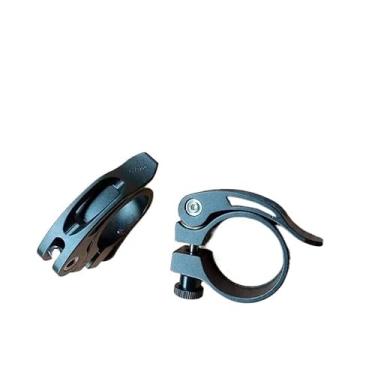 Imagem de 1 par de grampos de assento de bicicleta de montanha braçadeira de tubo de liberação rápida acessórios de tubo de assento de bicicleta de liga de alumínio (preto, 34,9 mm-1 par)