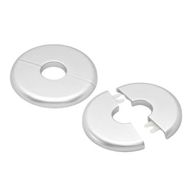 Imagem de 2PCS bociloy 26mm/1" ID Wall Split Flange, Prata ABS Placa de Escudo Autoadesiva Redonda, Capa de Decoração de Orifício de Parede, Tampa de Placa de Tubo de Água