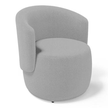 Imagem de Poltrona Decorativa Aisha Orgânica Bouclê Cinza Escuro - Abmaza