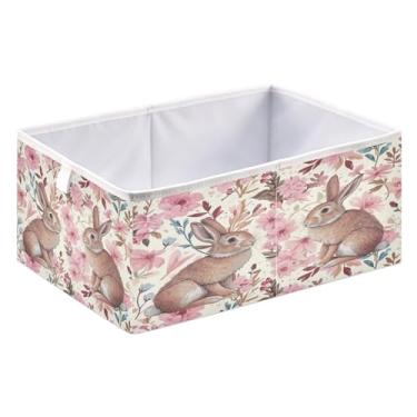 Imagem de ATTX Coelhinho da Páscoa grande organizador de armário - caixas de armazenamento dobráveis para roupas, brinquedos, livros | Caixas de armazenamento organizadoras de prateleiras dobráveis #465
