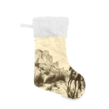 Imagem de Blueangle 1 pacote de meias de Natal para meninos de vaca ocidental de 17,7 polegadas para decorações de festas de fim de ano, porta-presentes e meias (107)