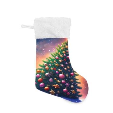 Imagem de GakkiGii Pacote com 2 meias de Natal brilhantes para árvore de Natal, decoração de Natal grande para parede de árvore de lareira, 45 x 31 cm