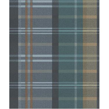 Imagem de Papel de Parede Botany House Xadrez Azul 15566