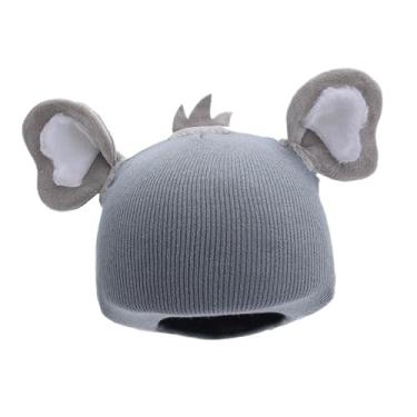 Imagem de Fenteer Capa para capacete de esqui, gorro de malha decorativo, presente de aniversário, acessórios para decoração de capacete de esqui, Cinza