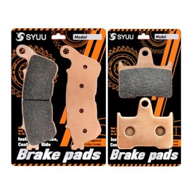 Imagem de S SYUU Pastilha de freio a disco de liga de cobre sinterizado dianteira traseira para motocicleta compatível com Harley Davidson XL 1200 V Setenty Two XL 1200 T Superlow XL 1200 C Sportster Custom