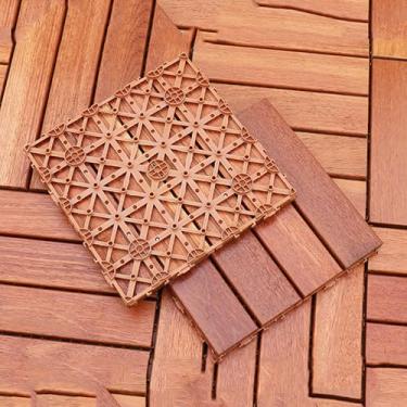Imagem de Azulejos de deck interligados ao ar livre, azulejos de deck de plástico composto, 30 x 30 cm azulejos de deck interligados ao ar livre para todos os climas, adequado para varanda, piscina, varanda