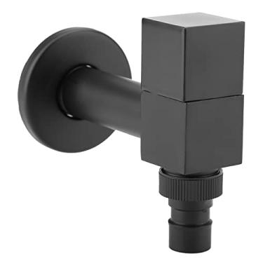 Imagem de ZAWELIYO Torneira Quadrada para Máquina de Lavar, Montagem Em Parede Preta para Lavanderia, Torneira de água Fria, Construção Em Latão para Casa, Banheiro, (Torneira para máquina de lavar roupa de 4