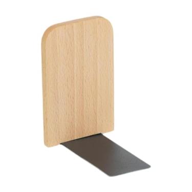 Imagem de Fxzqgnh Suportes de Livros de Madeira, Batentes para Livros, Elegante Batente para Revistas, Apoio para Estantes, Prateleiras E Mesas, Madeira clara, 11x8x13cm