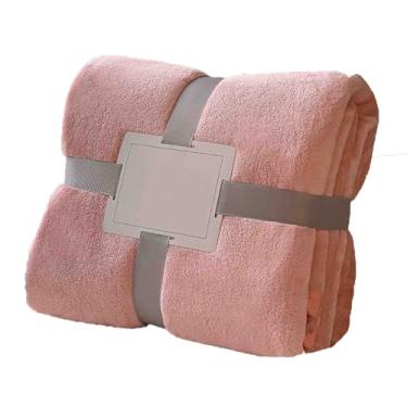 Imagem de Cobertor de lã com peso e mantas fofas femininas masculinas para cama adulto casal solteiro para sofá grosso e quente macio confortável para inverno outono lavável na máquina (rosa, 201 x 232 cm)