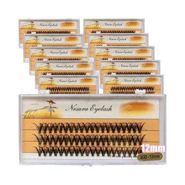 Imagem de Cílios Postiços Estilo Natural 10D 20D 30D 40D Em Grupos De 3 Linhas F