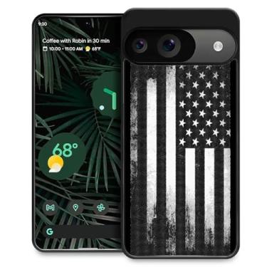 Imagem de CARLOCA Capa compatível com Google Pixel 9/9 Pro, estampa preta retrô da bandeira americana para meninas, ultra proteção, à prova de choque, silicone macio, TPU, antiderrapante, traseira