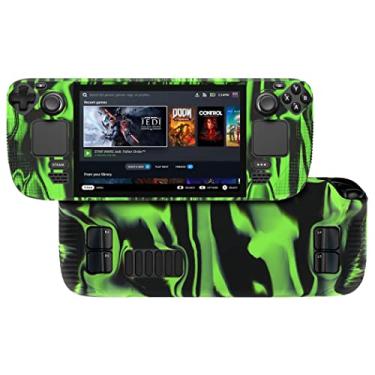 Imagem de Estojo Steam Deck, TwiHill Steam Deck Capa protetora de silicone 2021, Shell à prova de choque Capa macia antiderrapante Proteção total durável Pele resistente a arranhões (Verde)